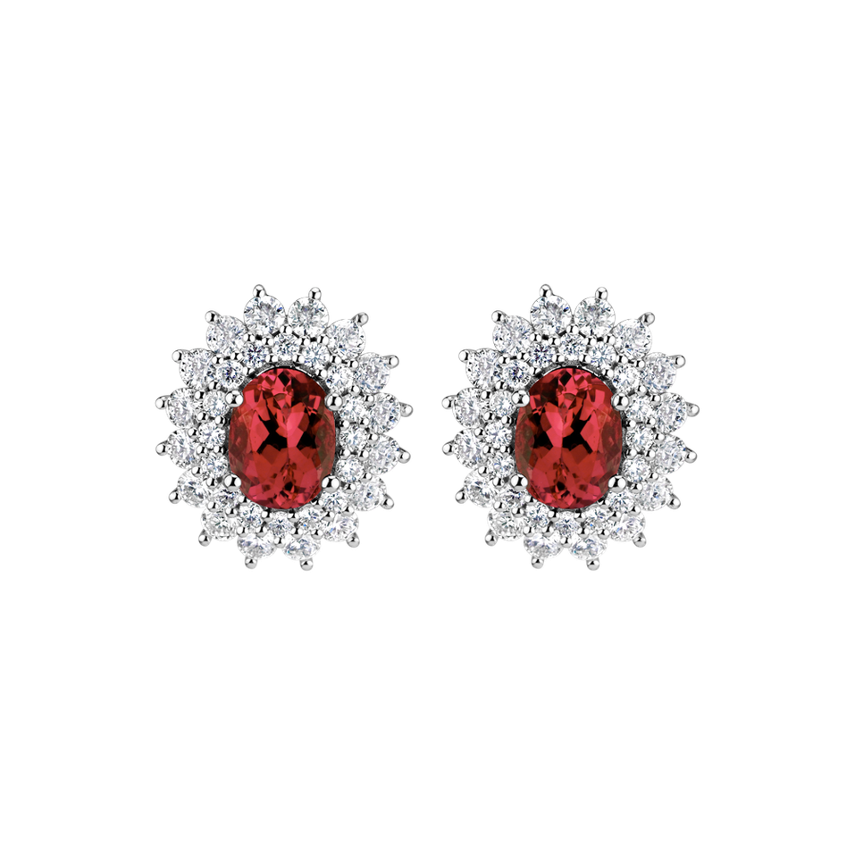 Diamond earrings with Ruby Princess Hope