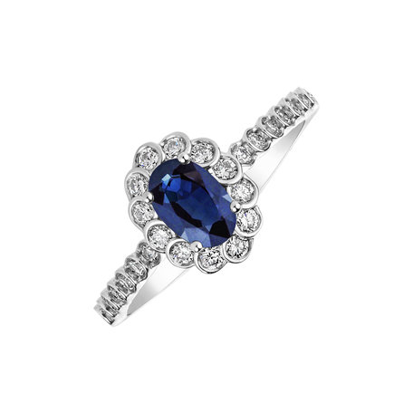 Diamond ring with Sapphire Princess Glamour