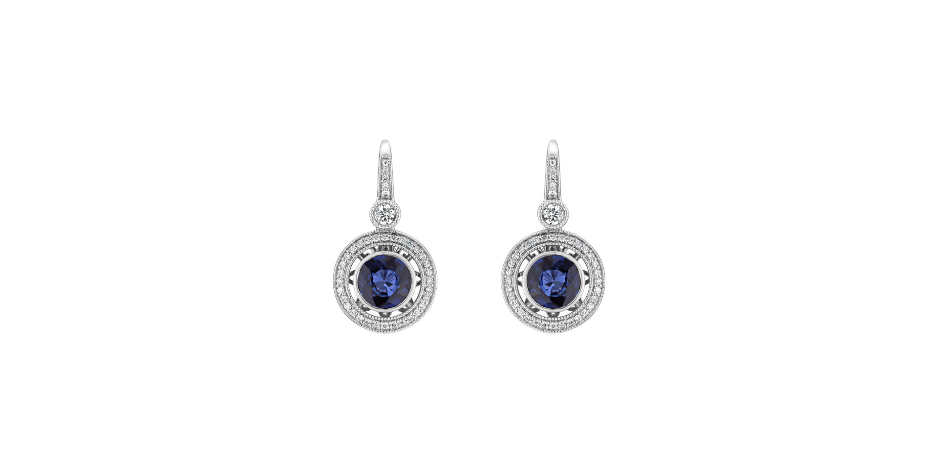 Diamond earrings with Sapphire Monarch Love