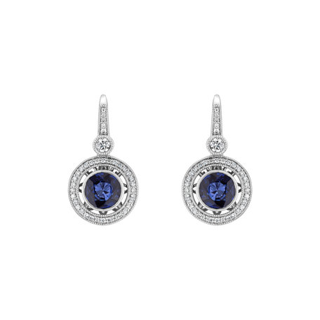 Diamond earrings with Sapphire Monarch Love