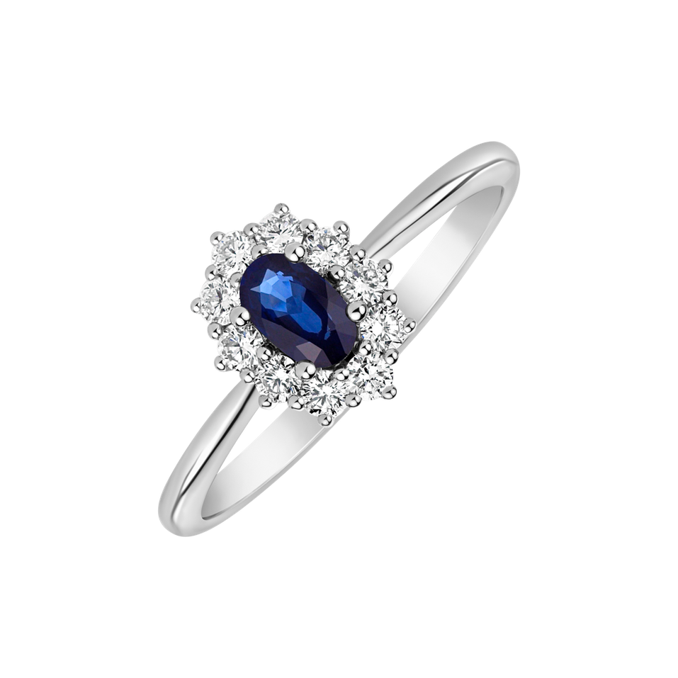 Diamond ring with Sapphire Princess Joy