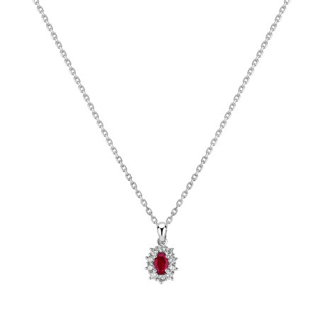 Diamond pendant with Ruby Goddess Elegance