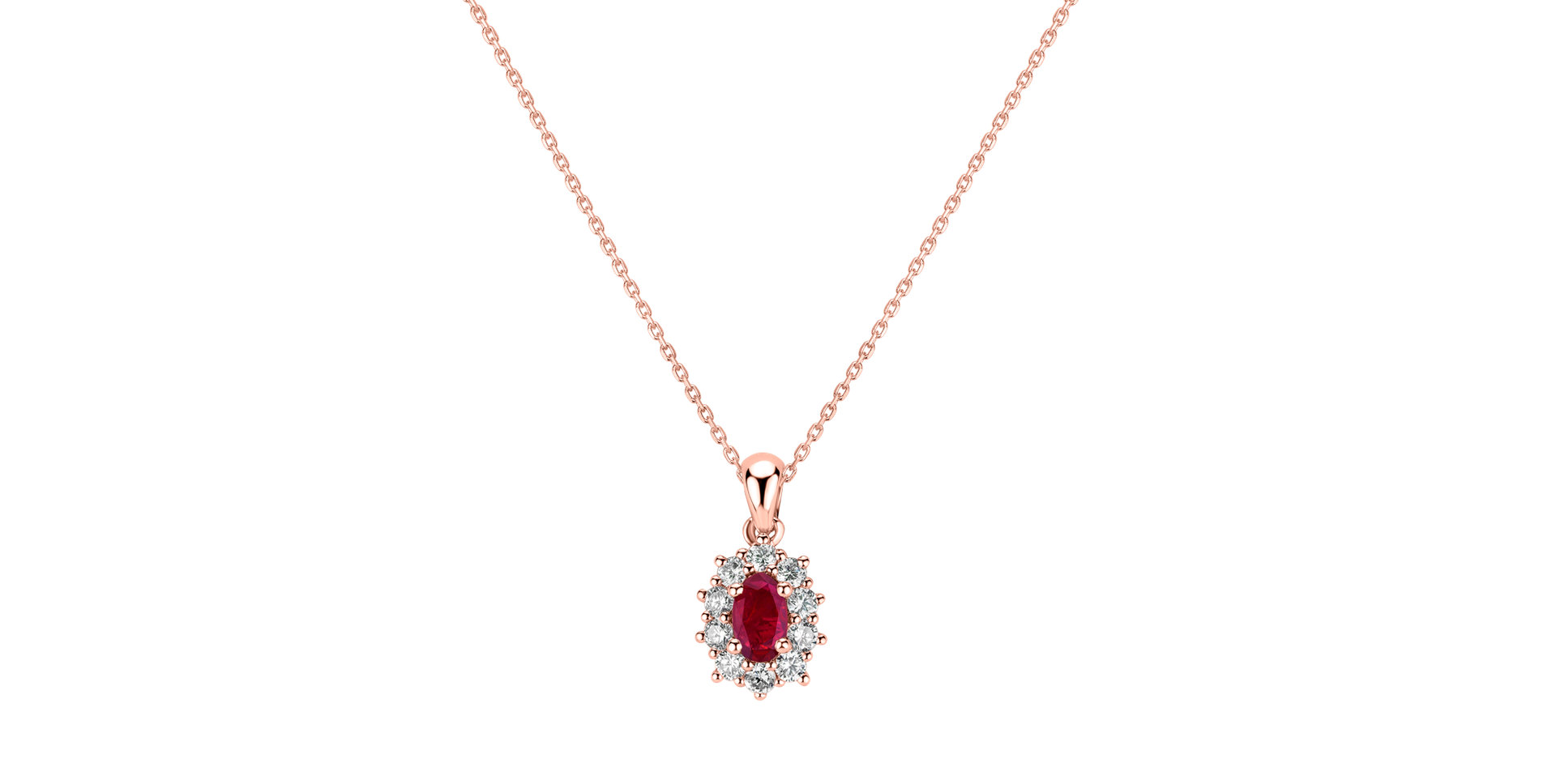 Diamond pendant with Ruby Goddess Elegance