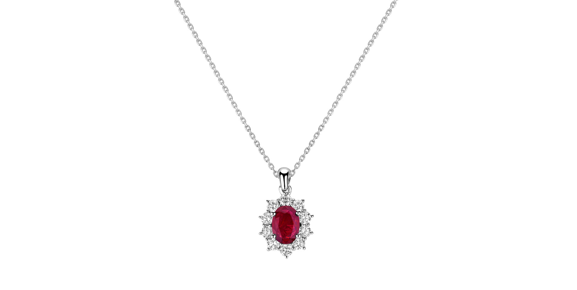 Diamond pendant with Ruby Goddess Elegance