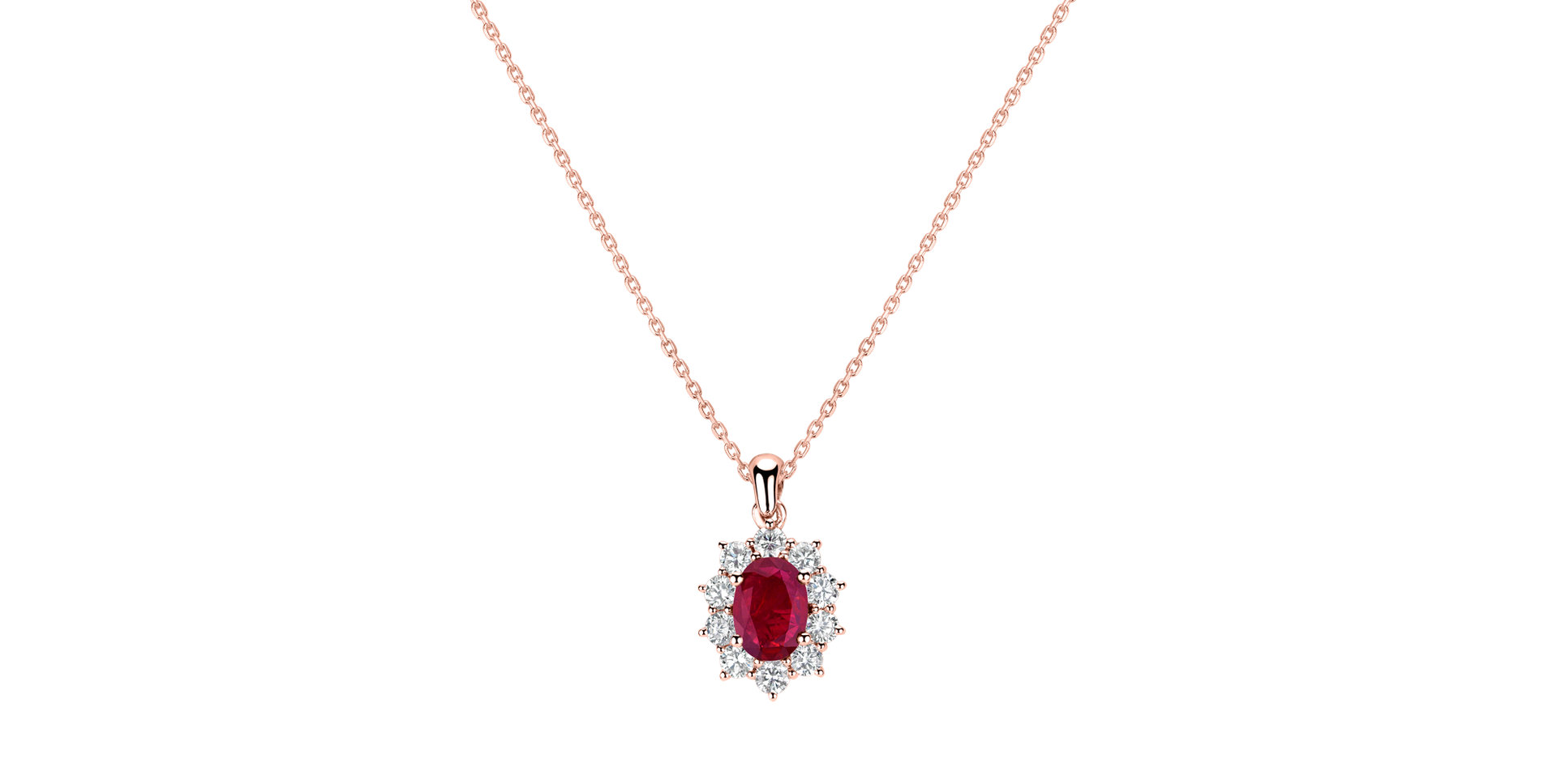 Diamond pendant with Ruby Goddess Elegance