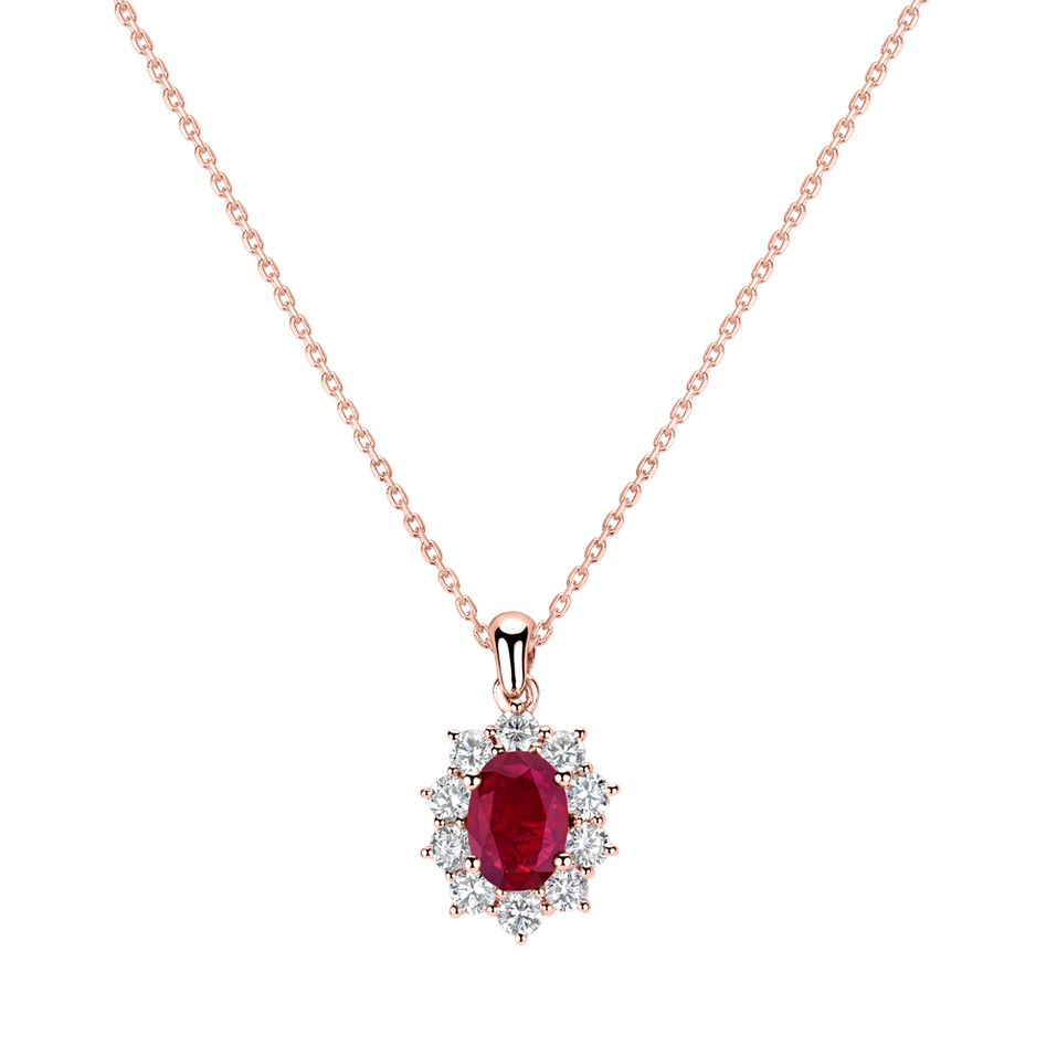 Diamond pendant with Ruby Goddess Elegance