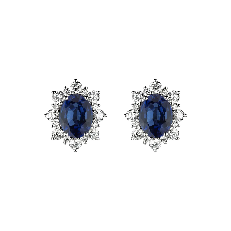 Diamond earrings with Sapphire Mary Magdalene