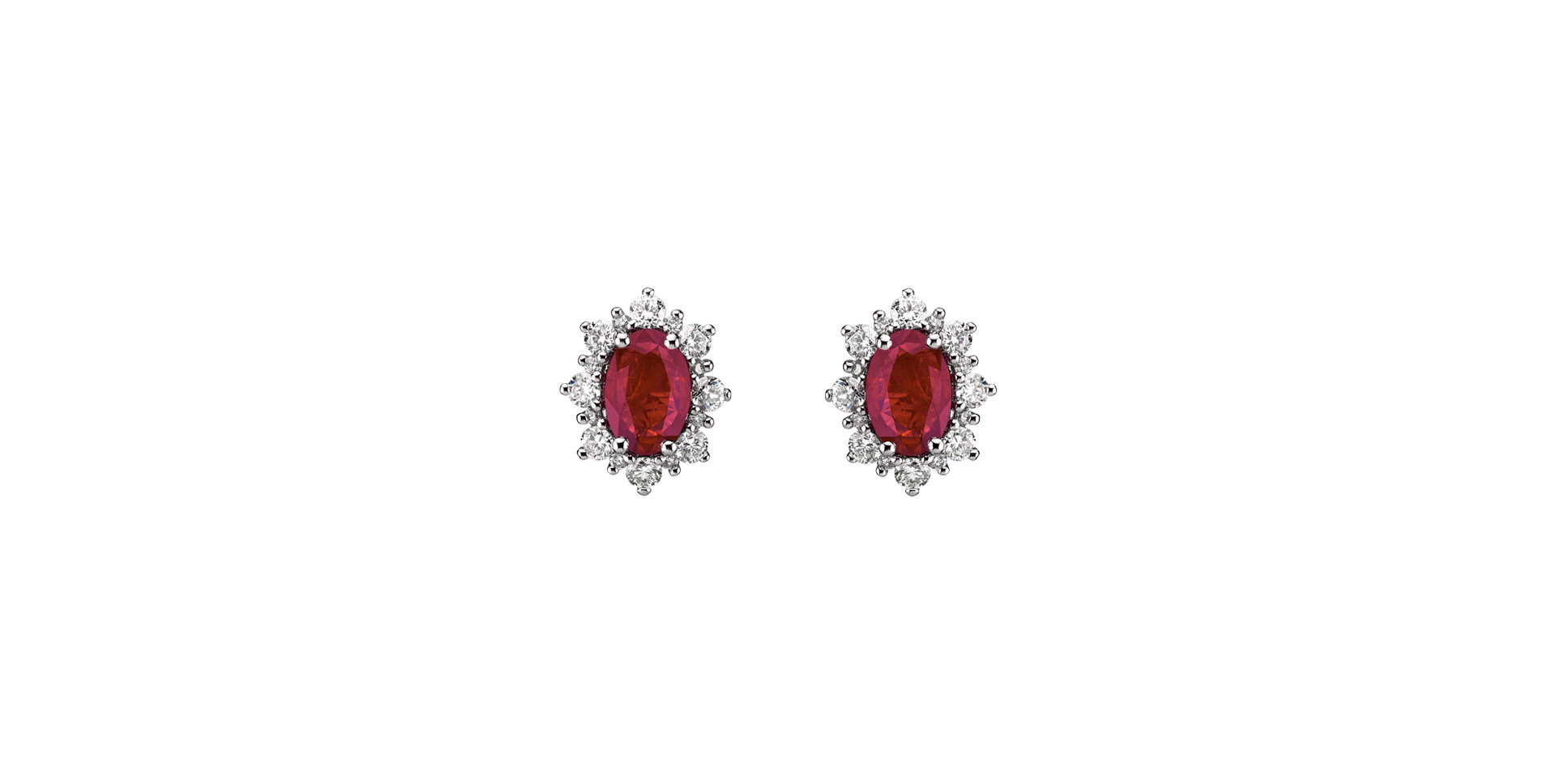 Diamond earrings with Ruby Royal Aurora
