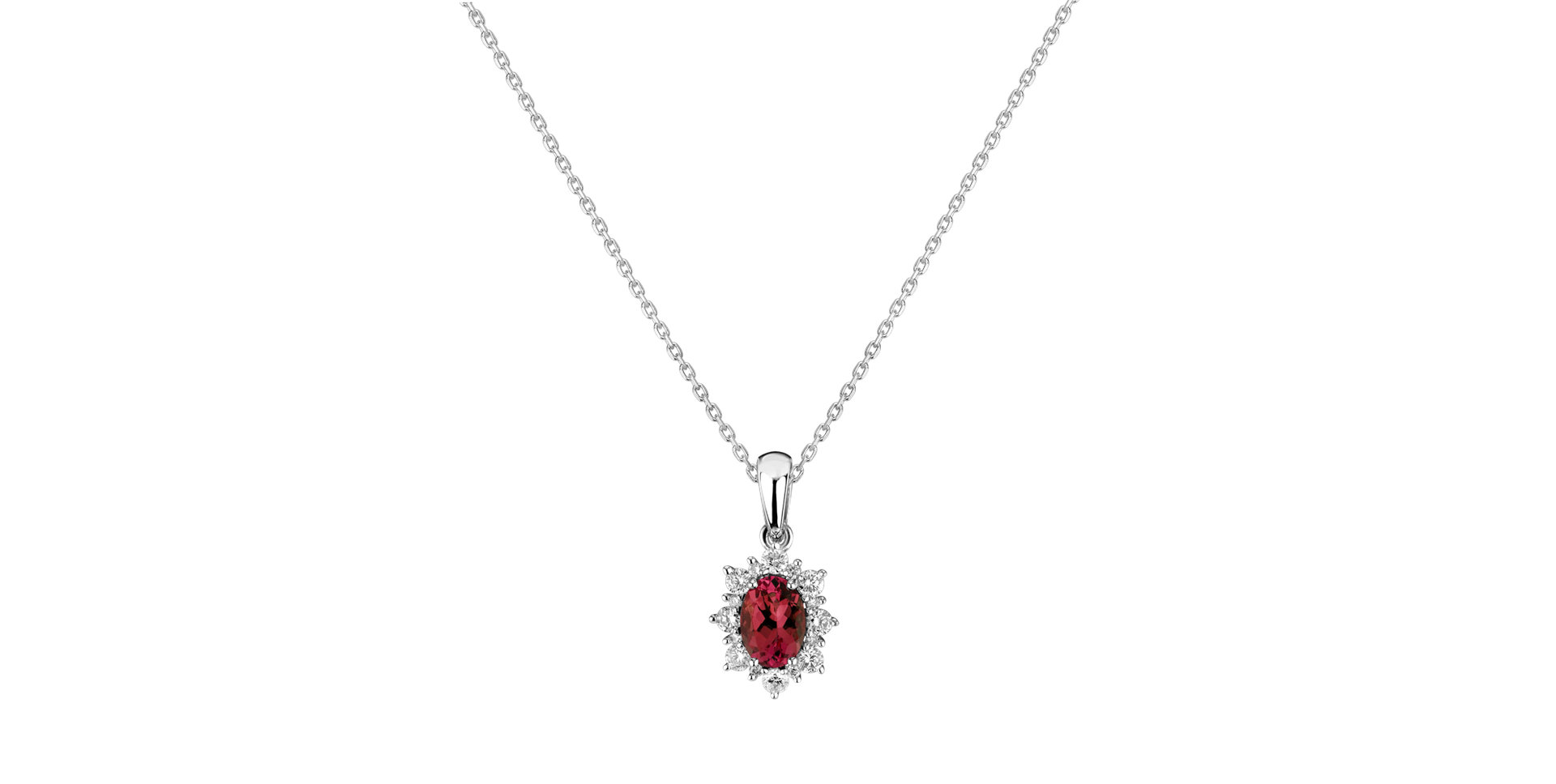 Diamond pendant with Ruby Royal Aurora