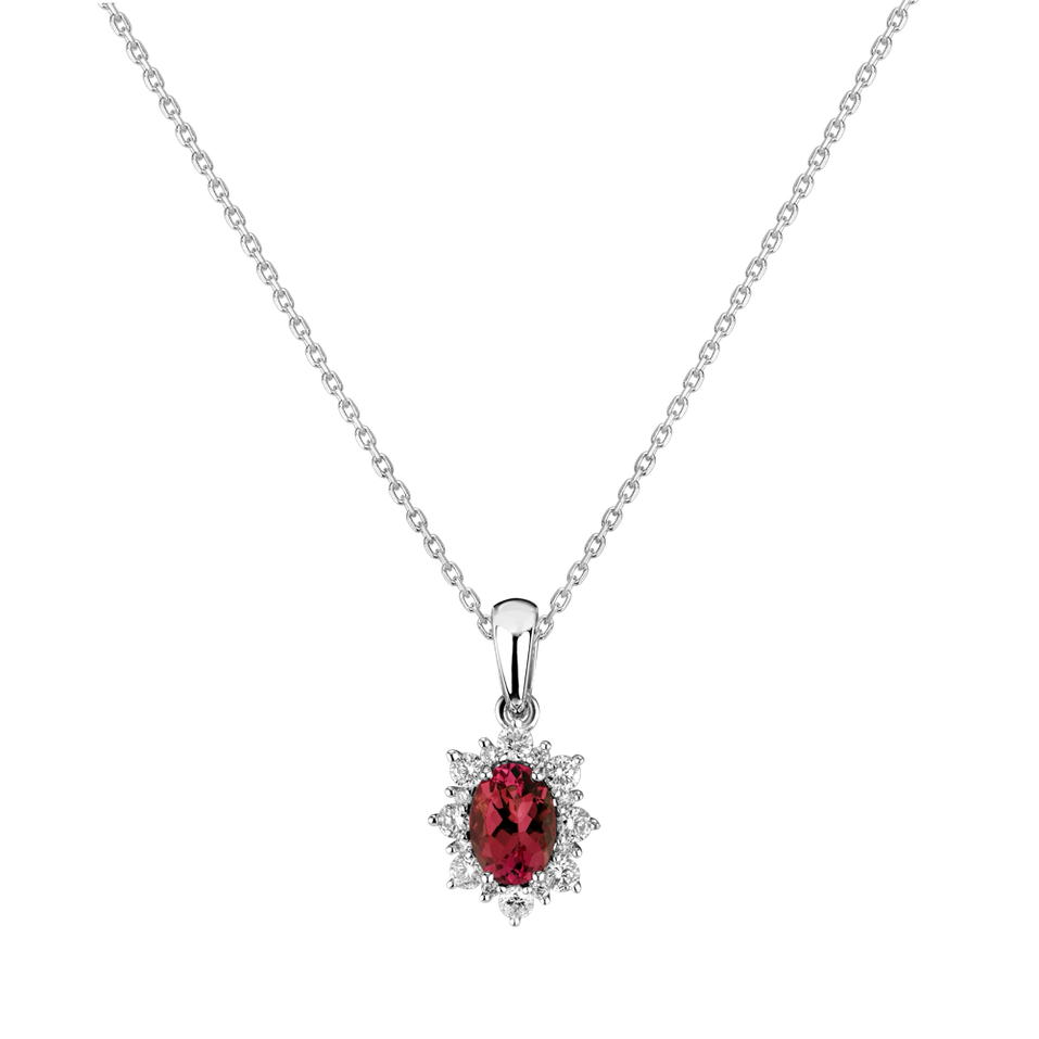 Diamond pendant with Ruby Royal Aurora
