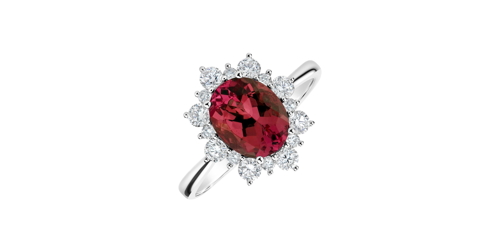 Diamond ring with Ruby Trixie Princess