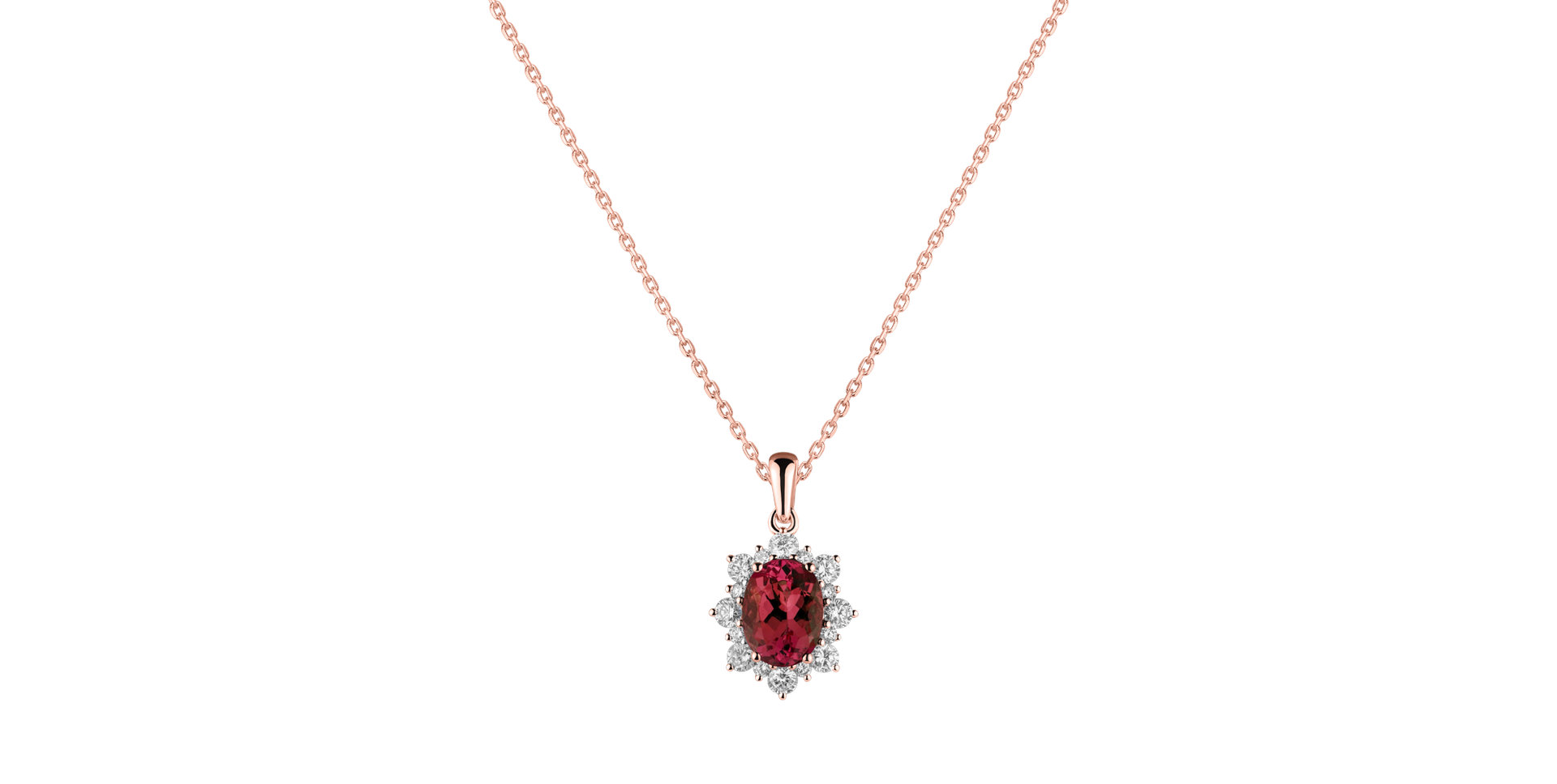 Diamond pendant with Ruby Royal Aurora