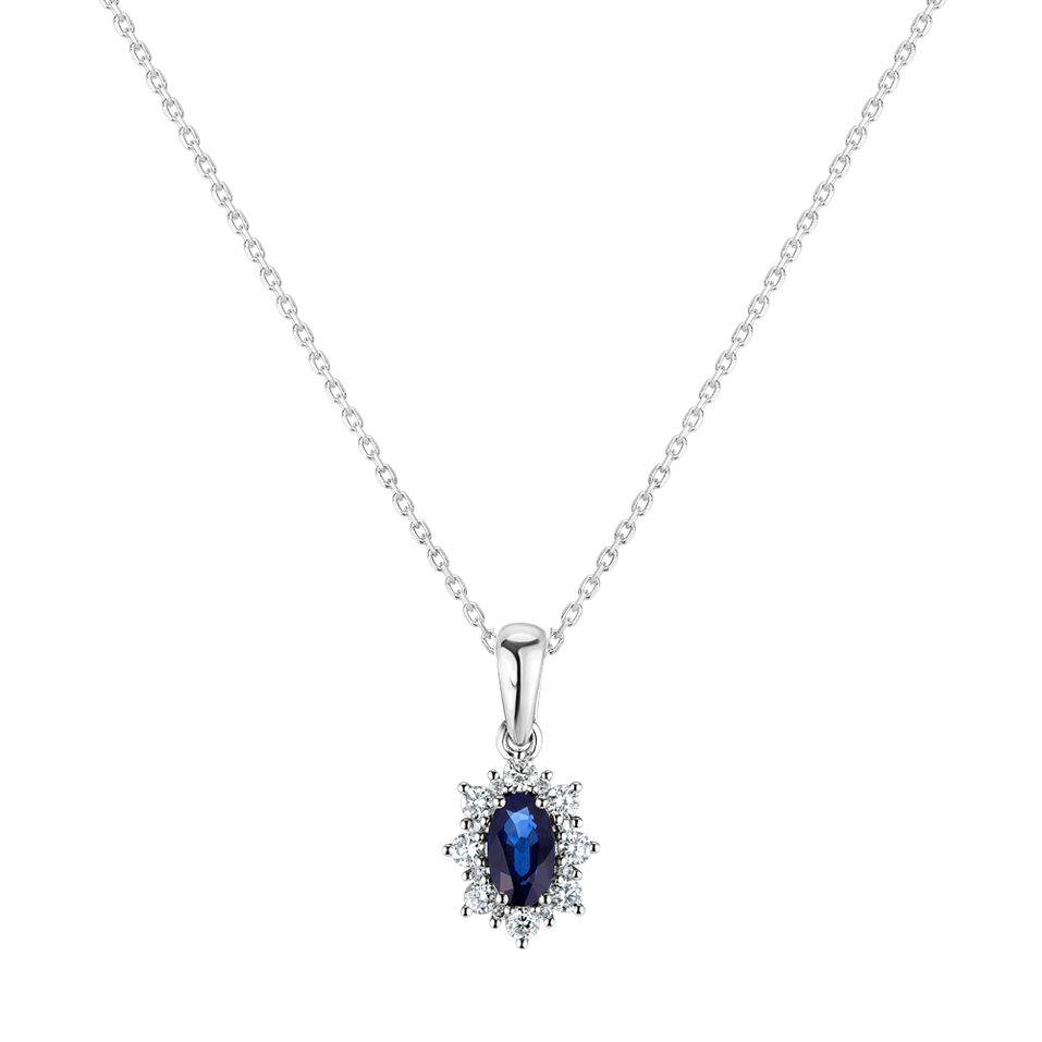 Diamond pendant with Sapphire Royal Aurora