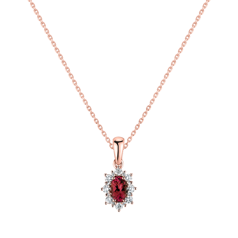 Diamond pendant with Ruby Royal Aurora