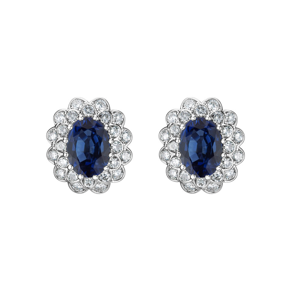 Diamond earrings with Sapphire Fairy Goddess