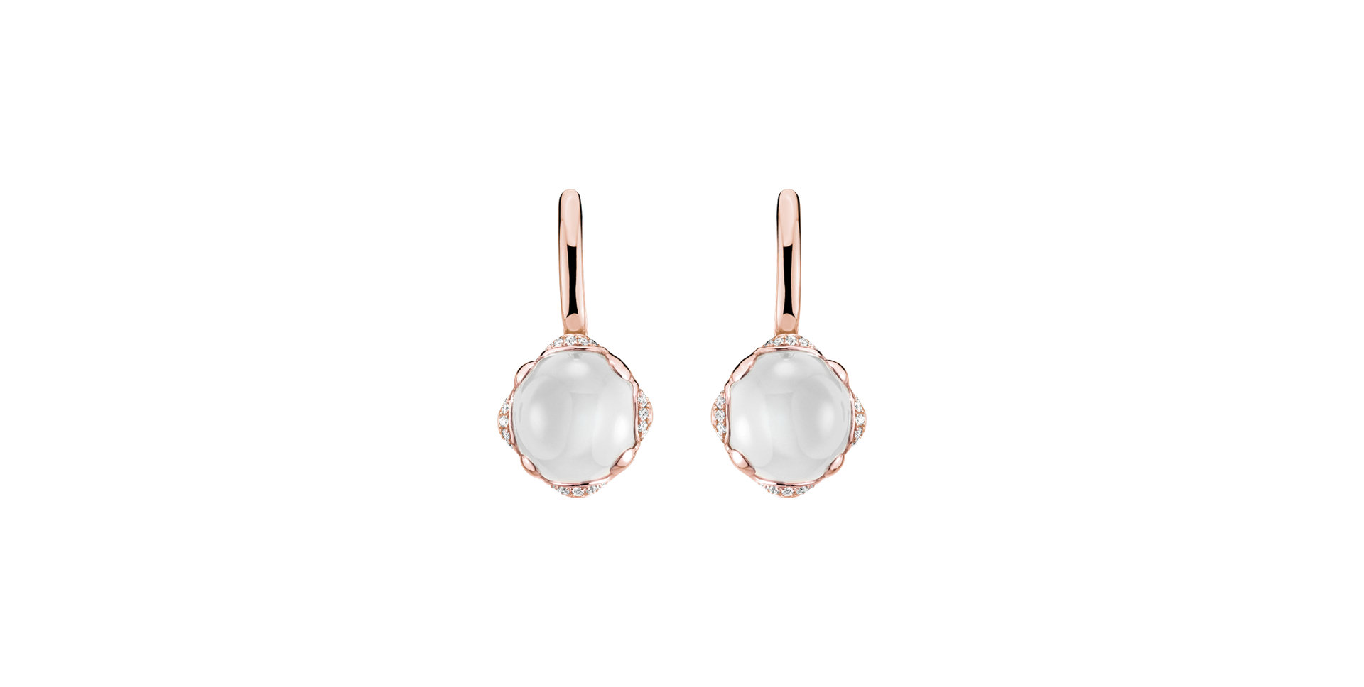 Diamond earrings with Moonstone Aureli