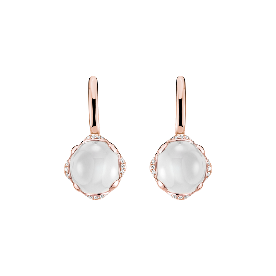 Diamond earrings with Moonstone Aureli