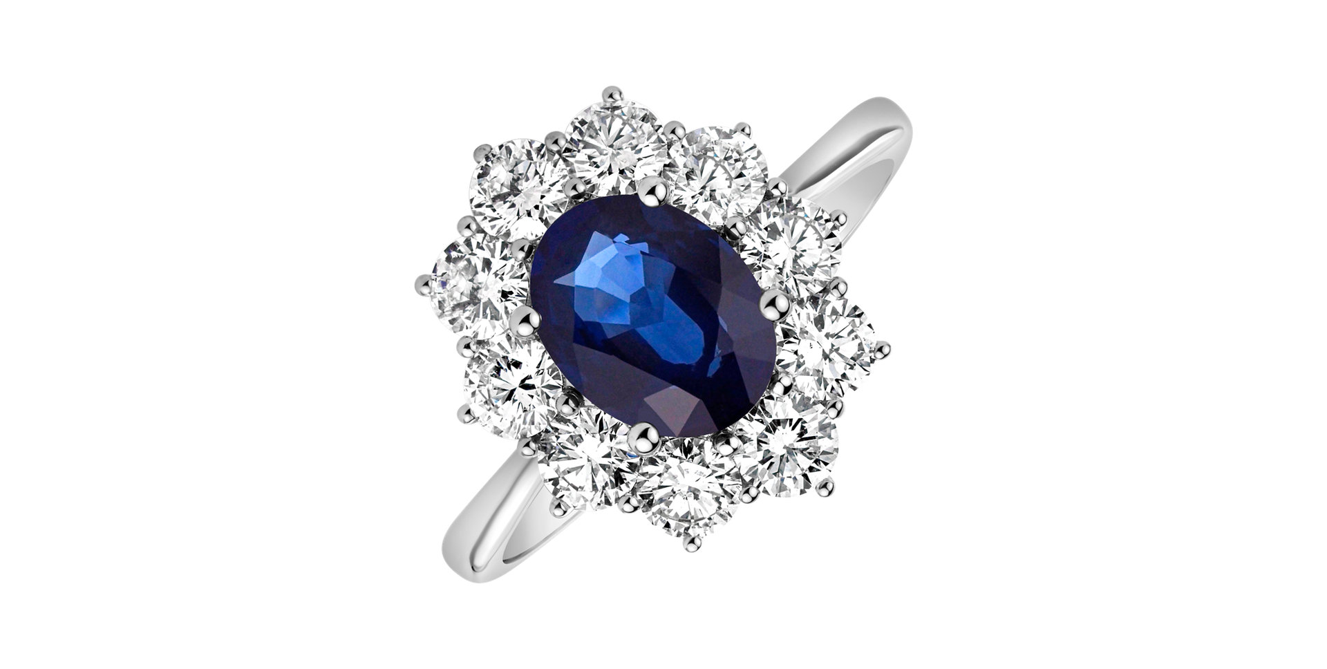 Diamond ring with Sapphire Princess