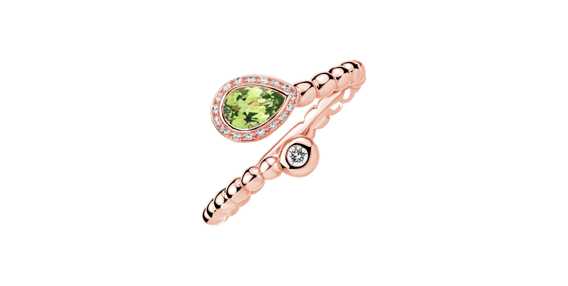 Diamond ring with Peridote Stupéfiant