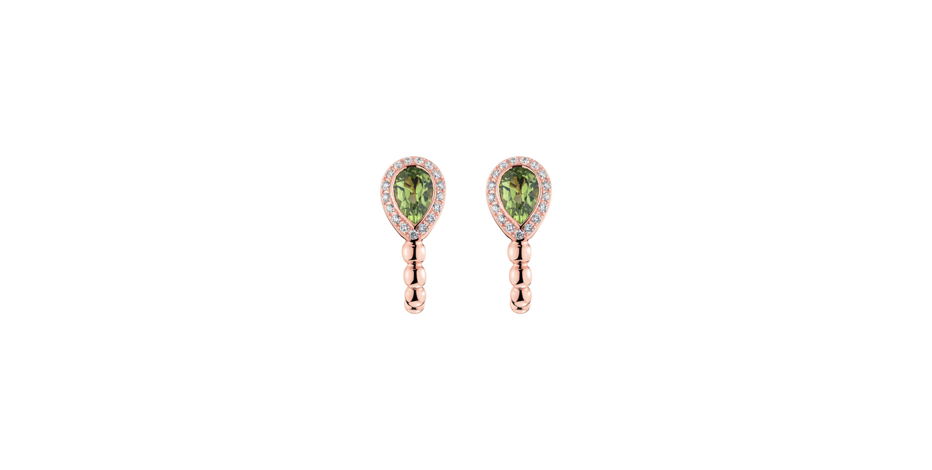Diamond earrings with Peridote Offering