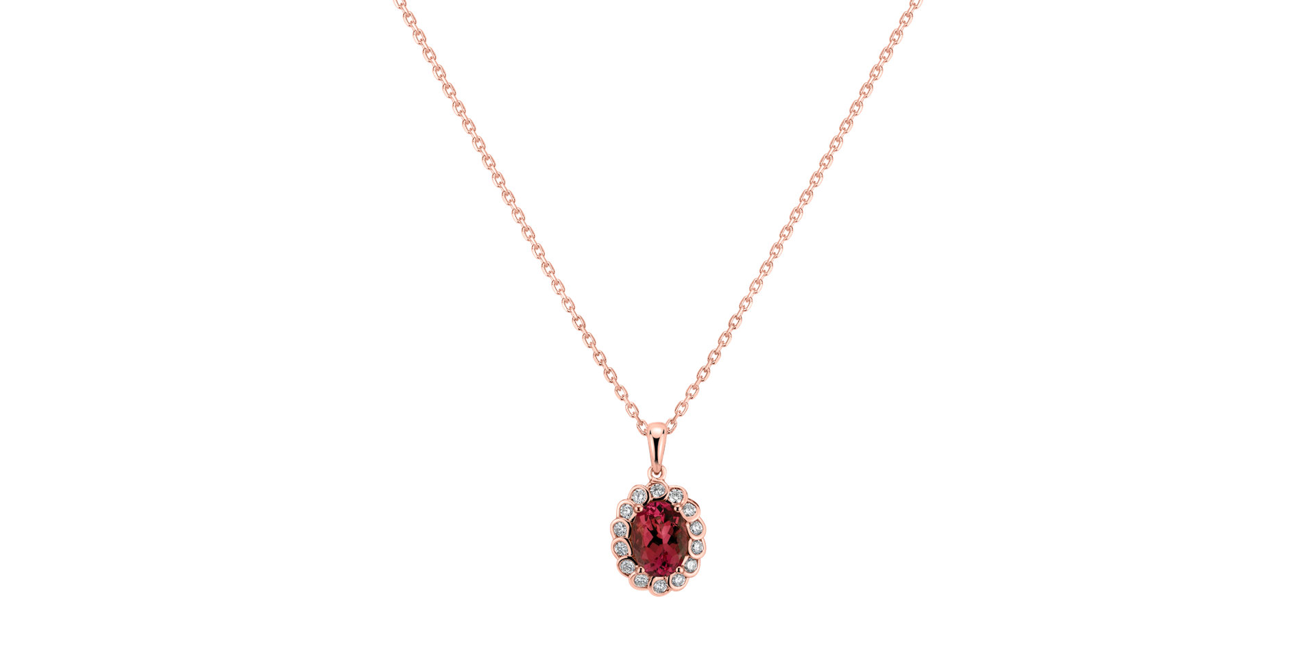 Diamond pendant with Ruby Glamour Princess