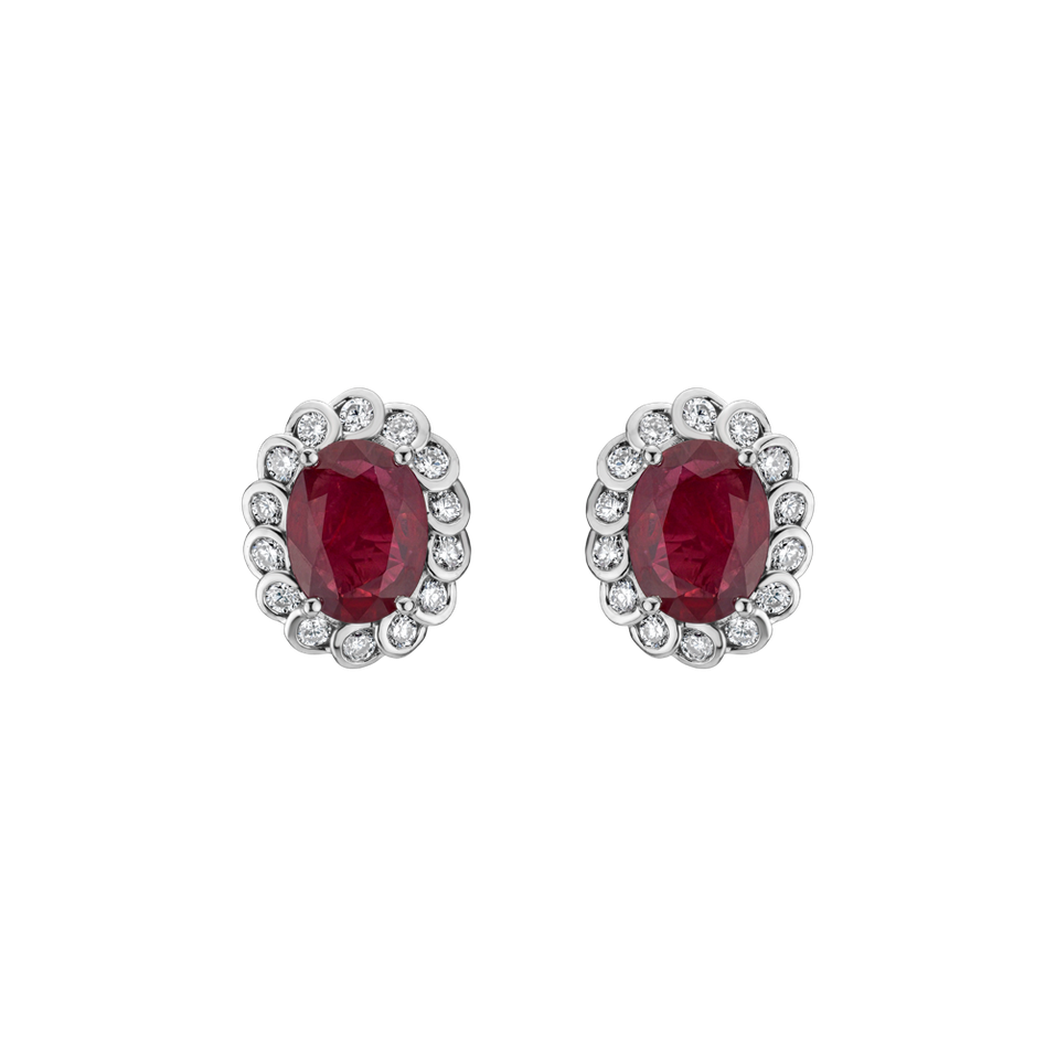 Diamond earings with Ruby Princess