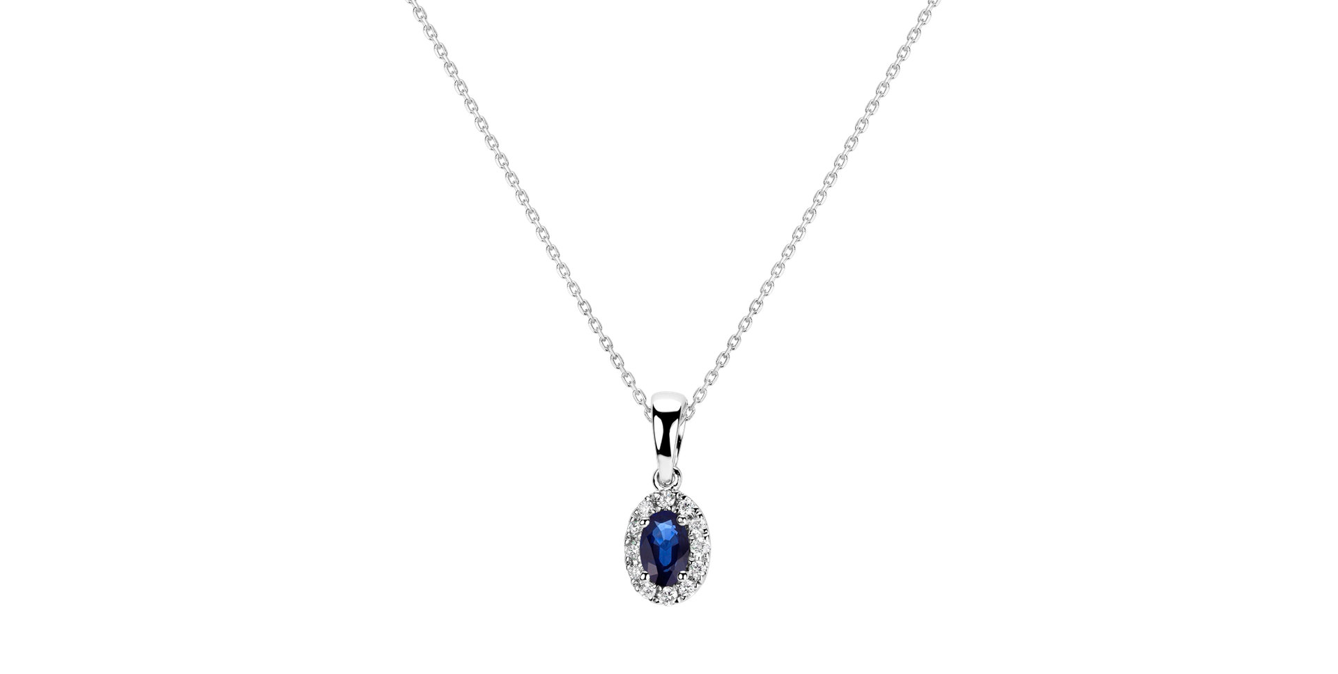 Diamond pendant with Sapphire Princess