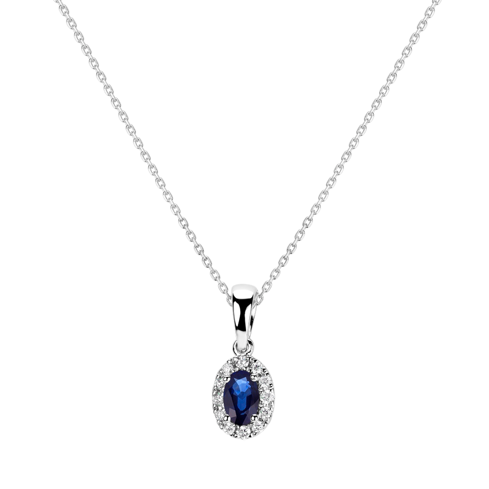 Diamond pendant with Sapphire Princess