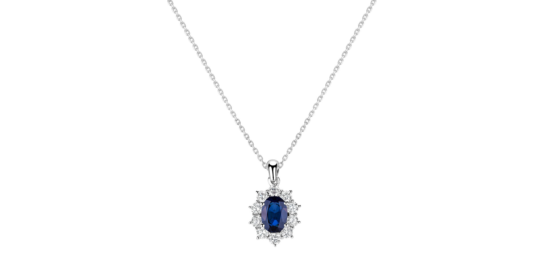 Diamond pendant with Sapphire Goddess Elegance