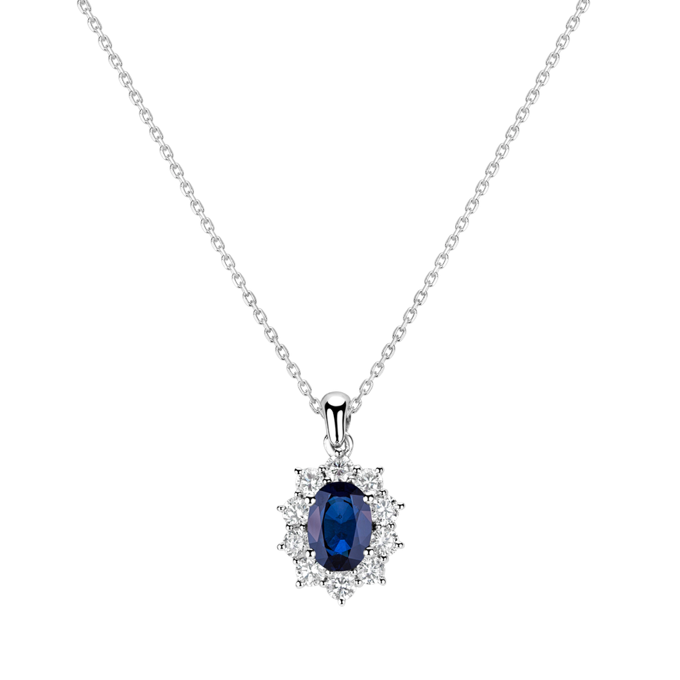 Diamond pendant with Sapphire Goddess Elegance