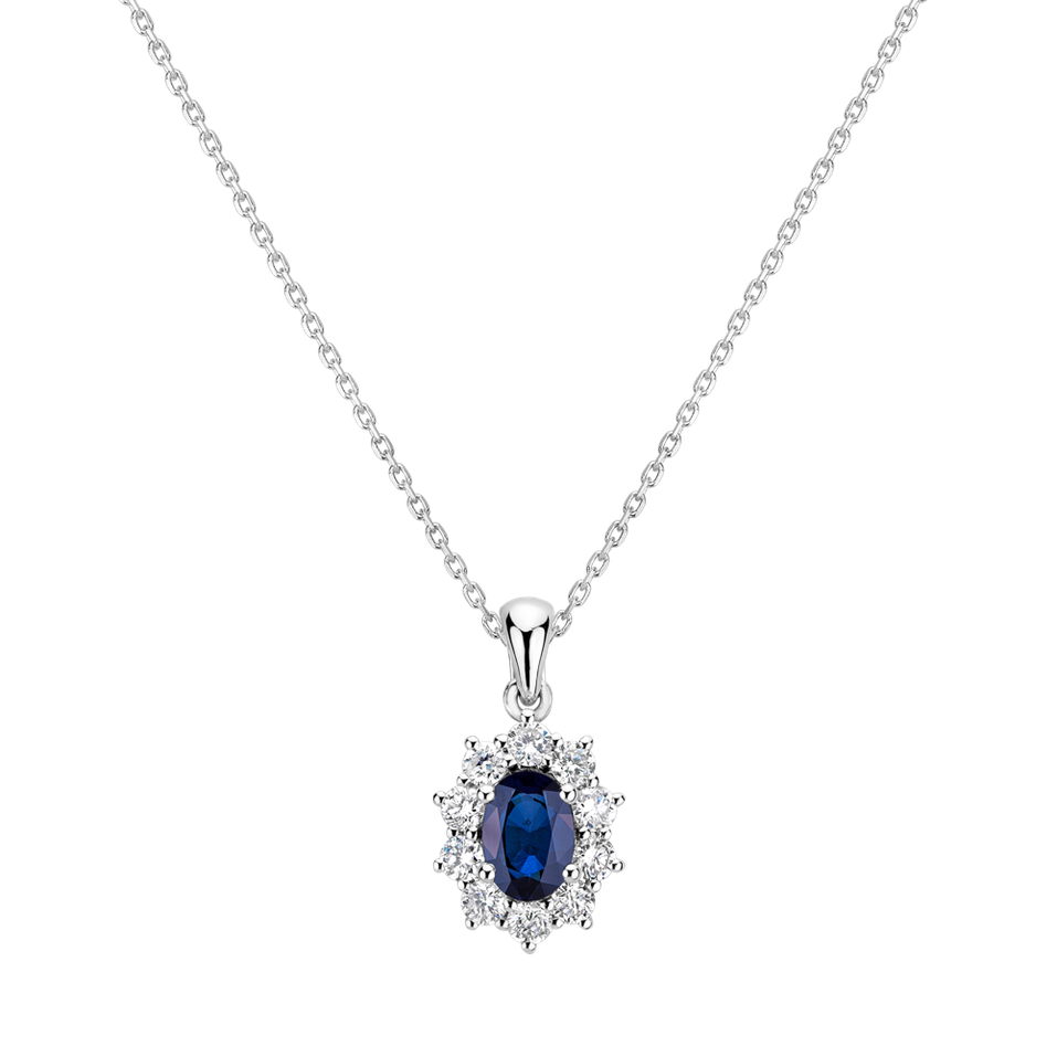 Diamond pendant with Sapphire Goddess Elegance