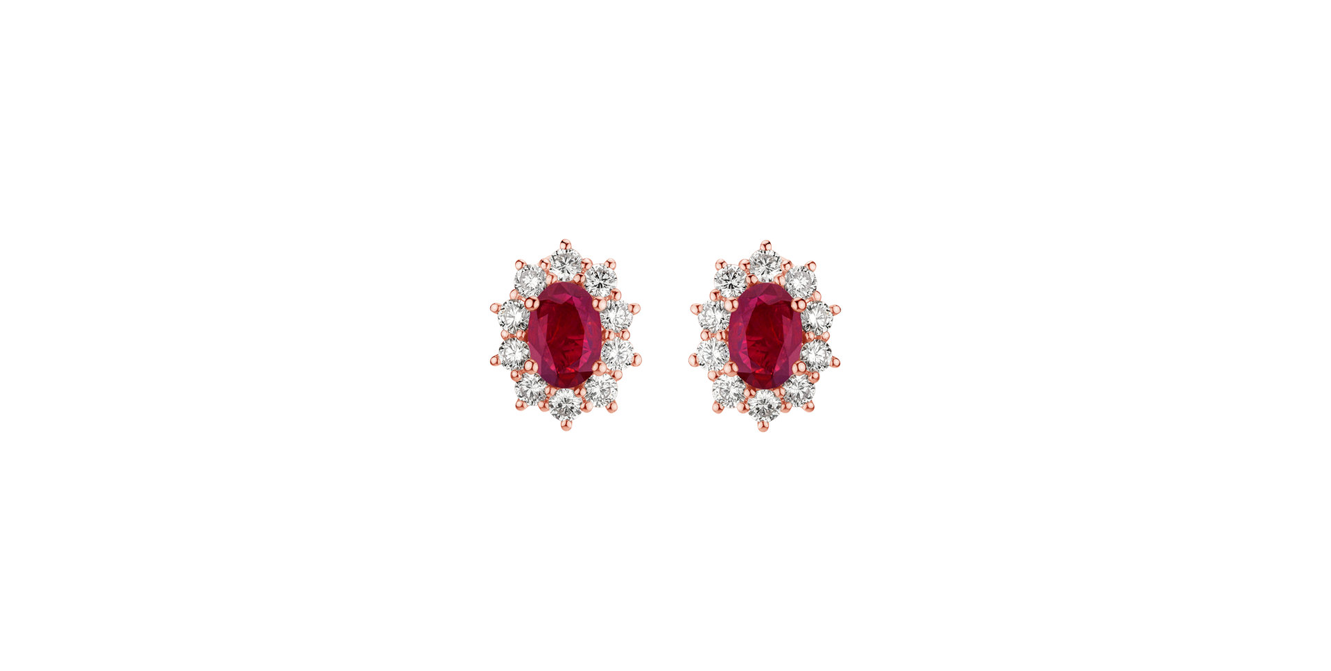 Diamond earrings with Ruby Princess