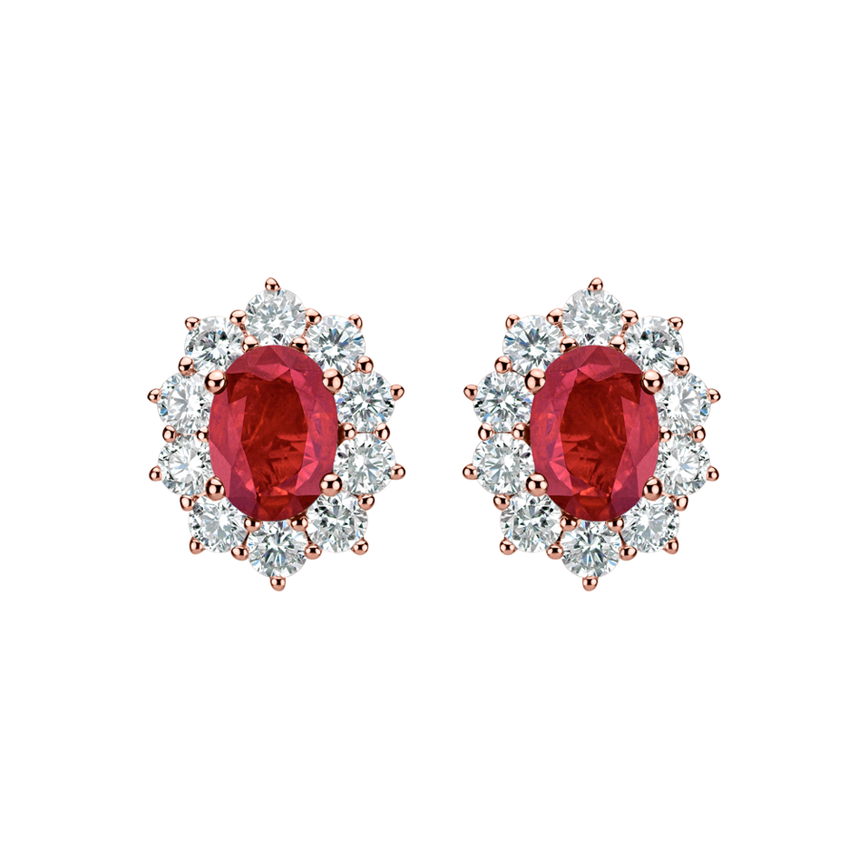 Diamond earrings with Ruby Princess