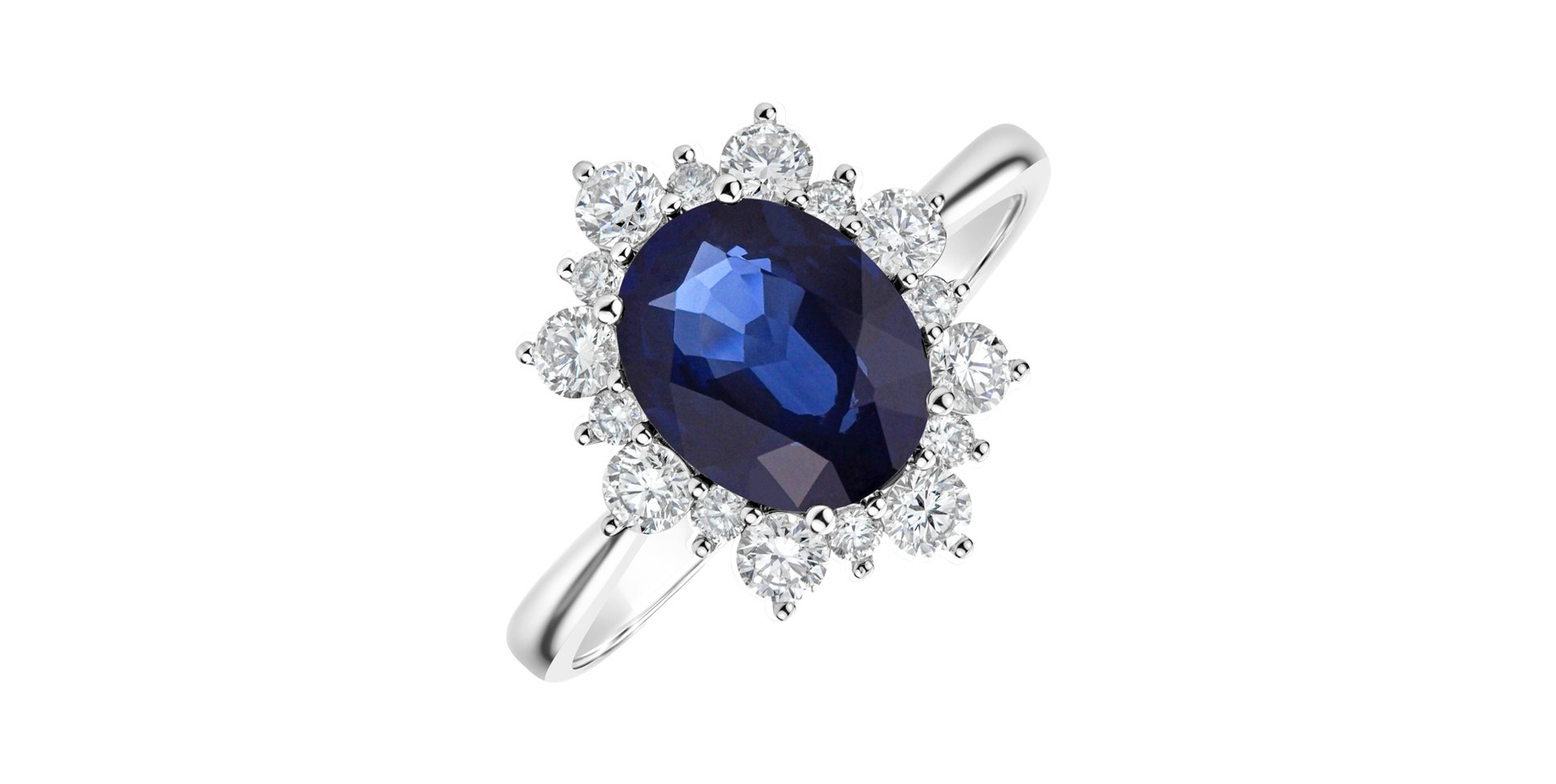 Diamond ring with Sapphire Princess