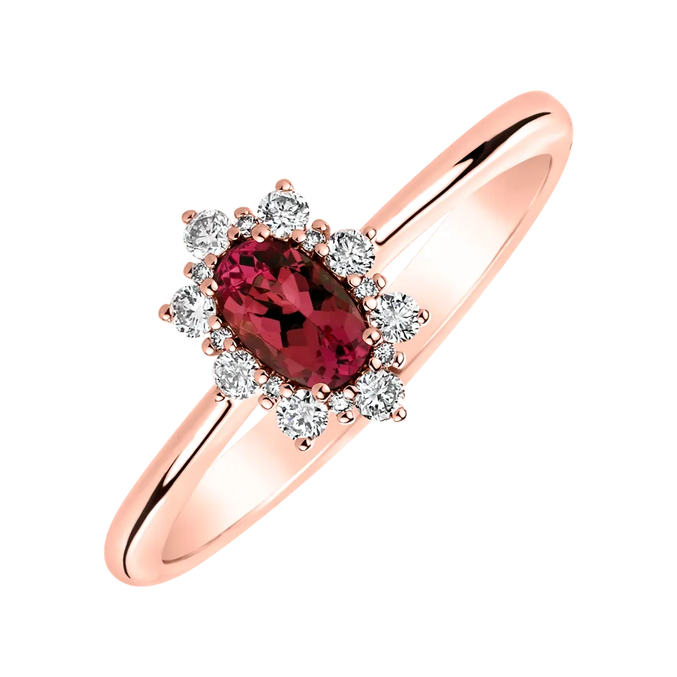 Diamond ring with Ruby Princess