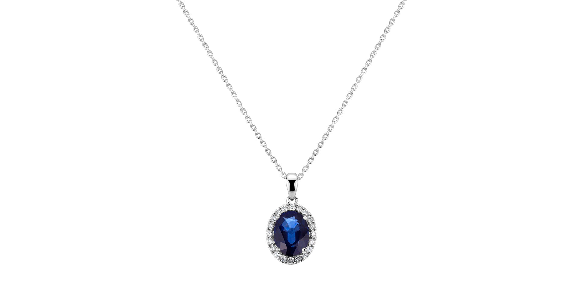 Diamond pendant with Sapphire Princess