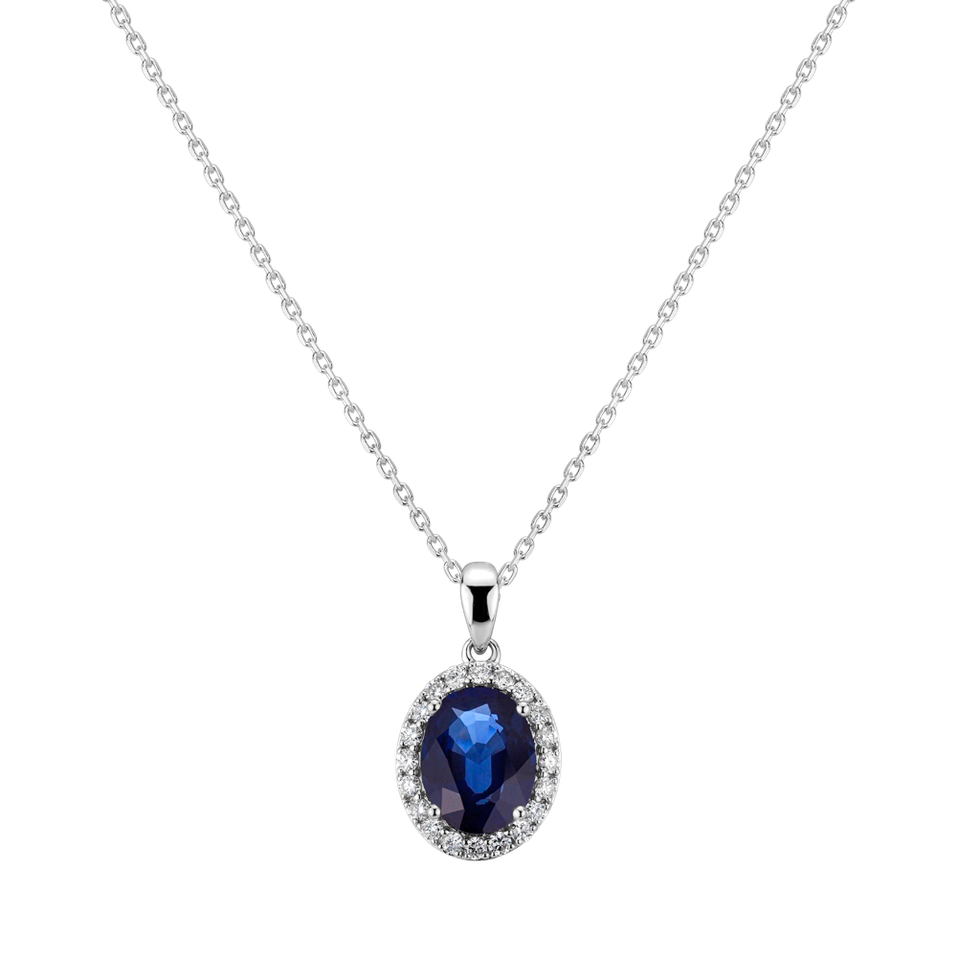 Diamond pendant with Sapphire Princess