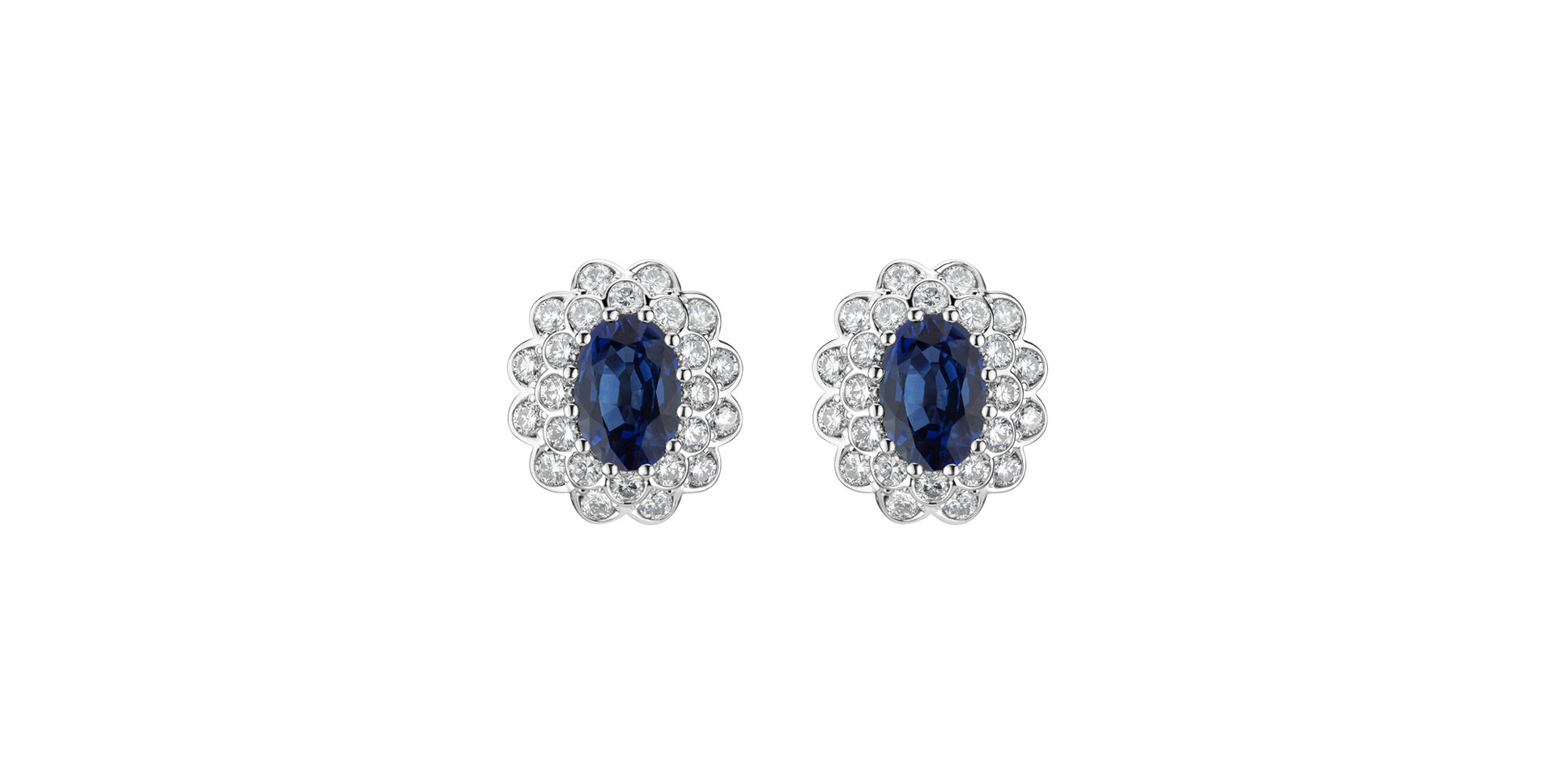 Diamond earrings with Sapphire Fairy Goddess