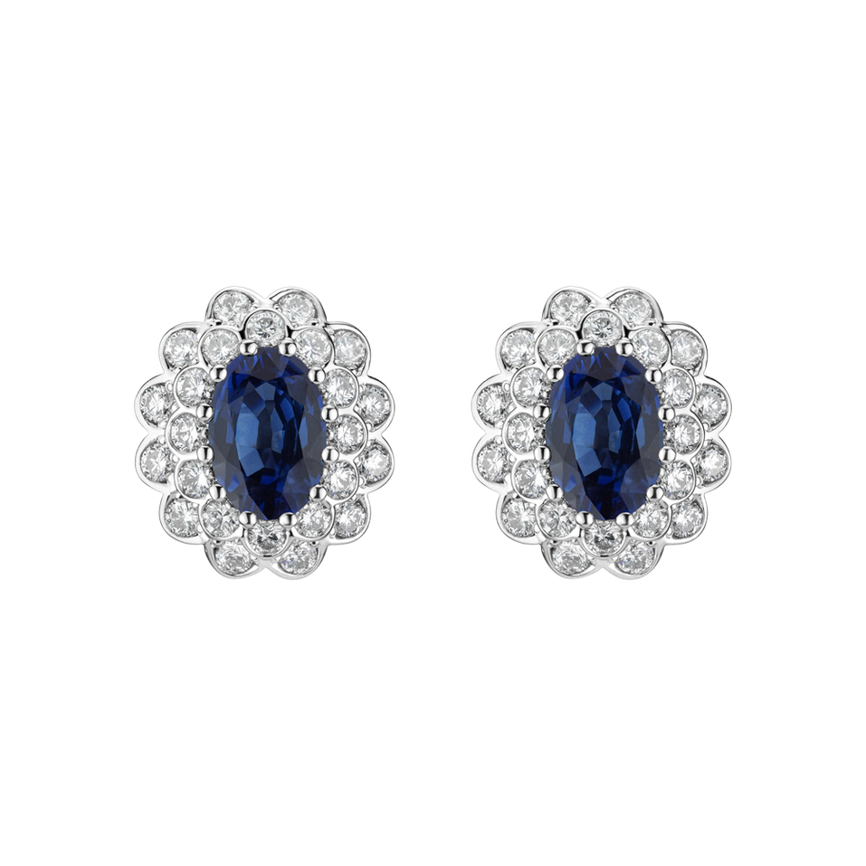 Diamond earrings with Sapphire Fairy Goddess
