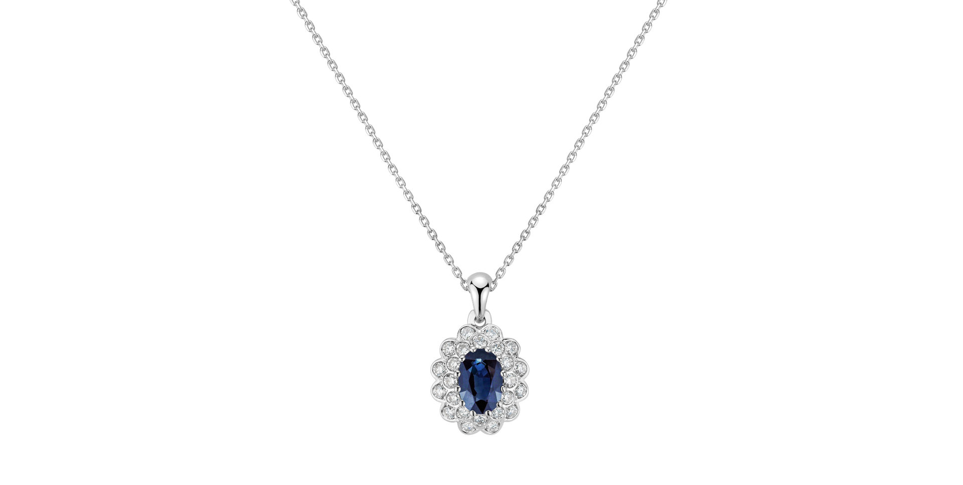 Diamond pendant with Sapphire Fairy Goddess