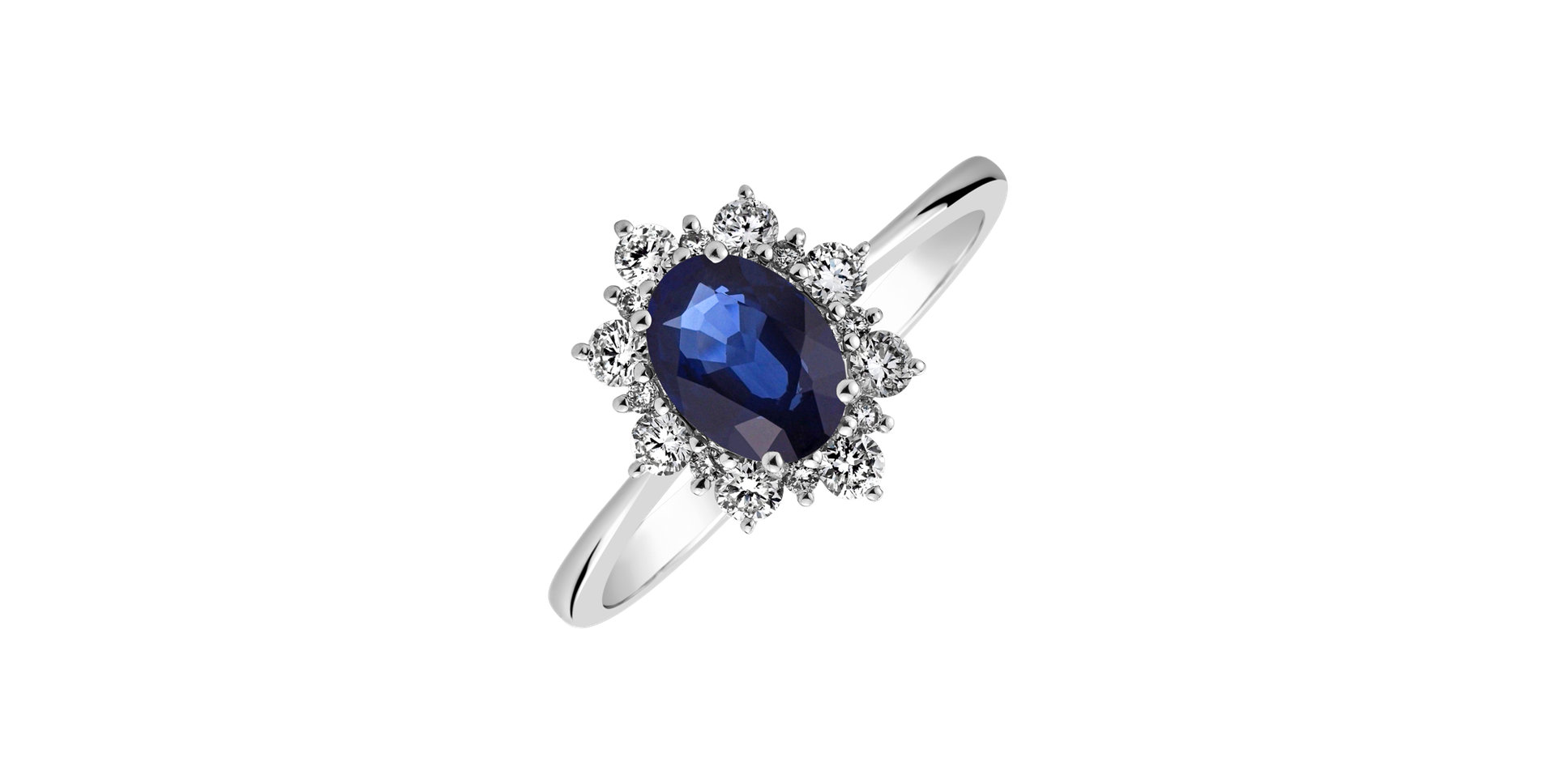 Diamond ring with Sapphire Trixie Princess