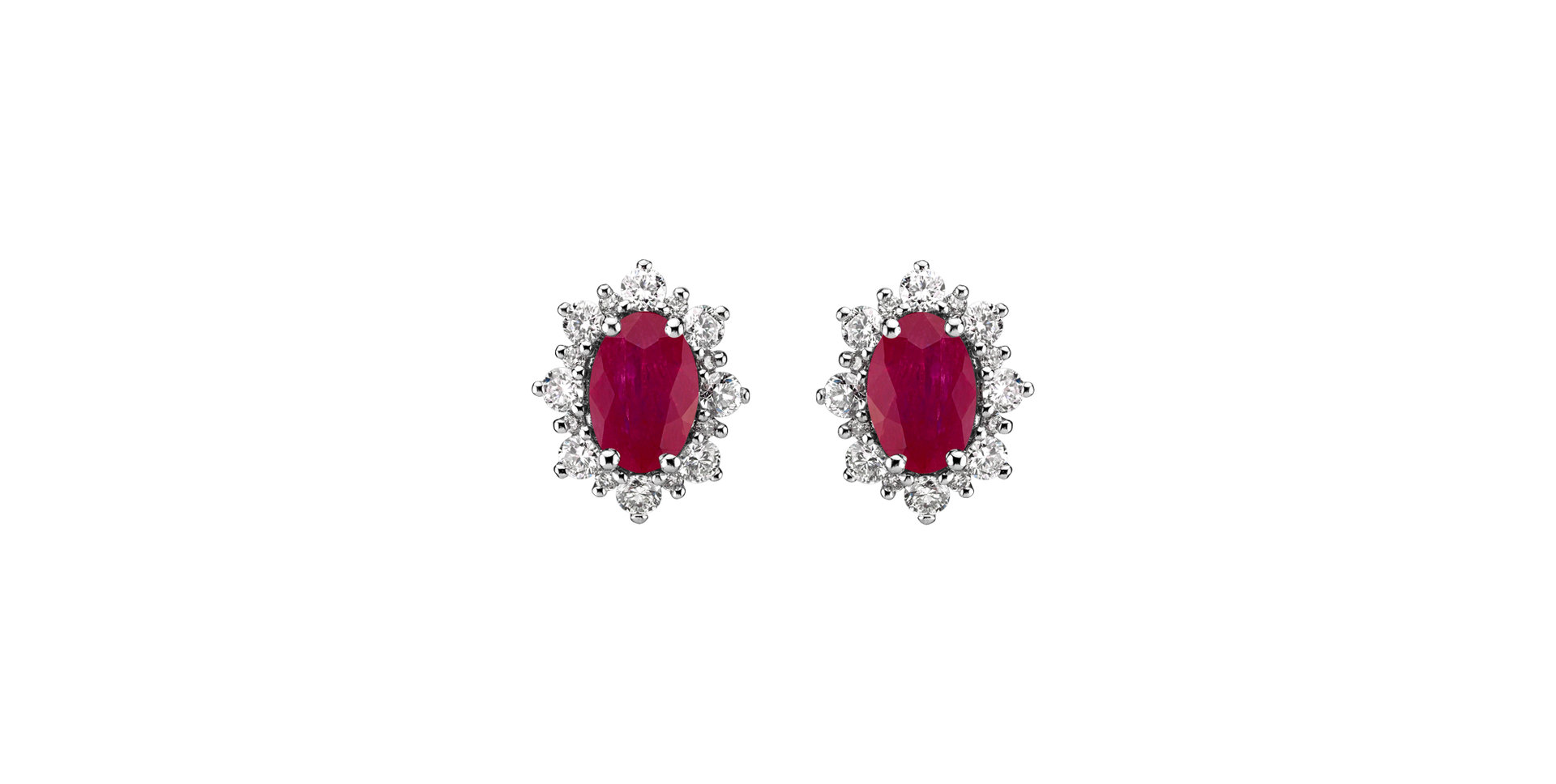 Diamond earrings with Ruby Mary Magdalene