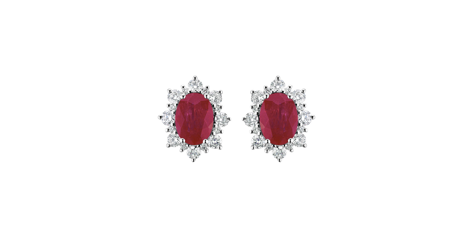 Diamond earrings with Ruby Mary Magdalene