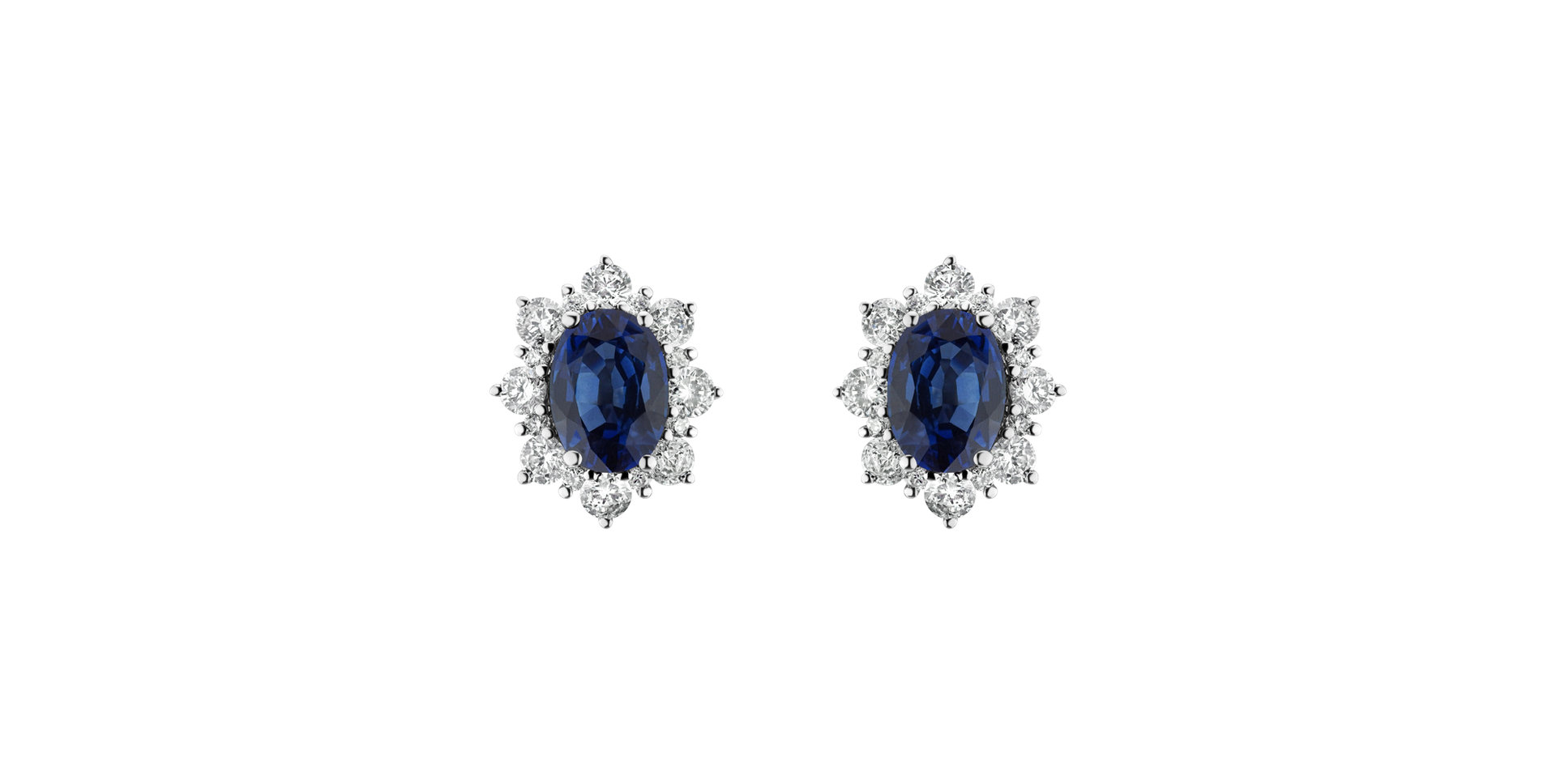Diamond earrings with Sapphire Mary Magdalene