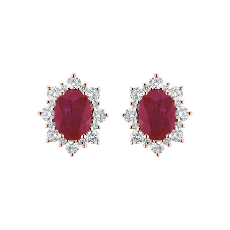 Diamond earrings with Ruby Mary Magdalene