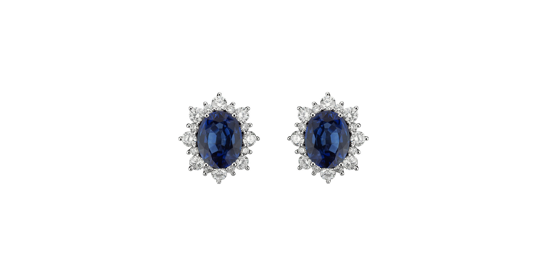 Diamond earrings with Sapphire Mary Magdalene