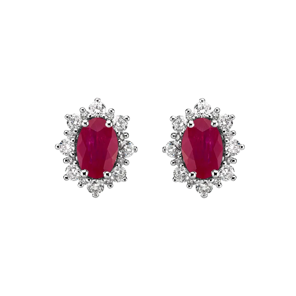 Diamond earrings with Ruby Princess
