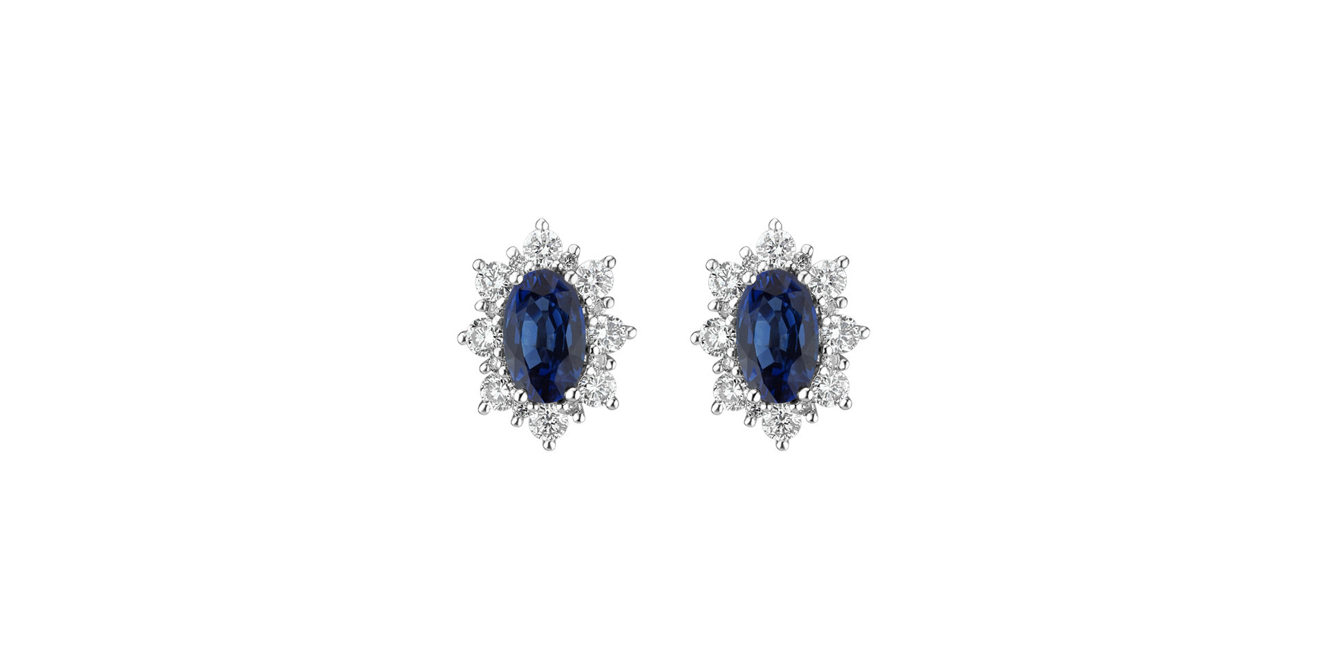 Diamond earrings with Sapphire Princess