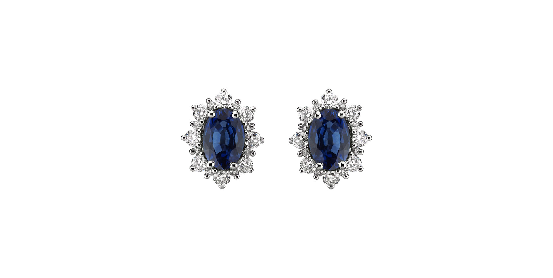 Diamond earrings with Sapphire Princess