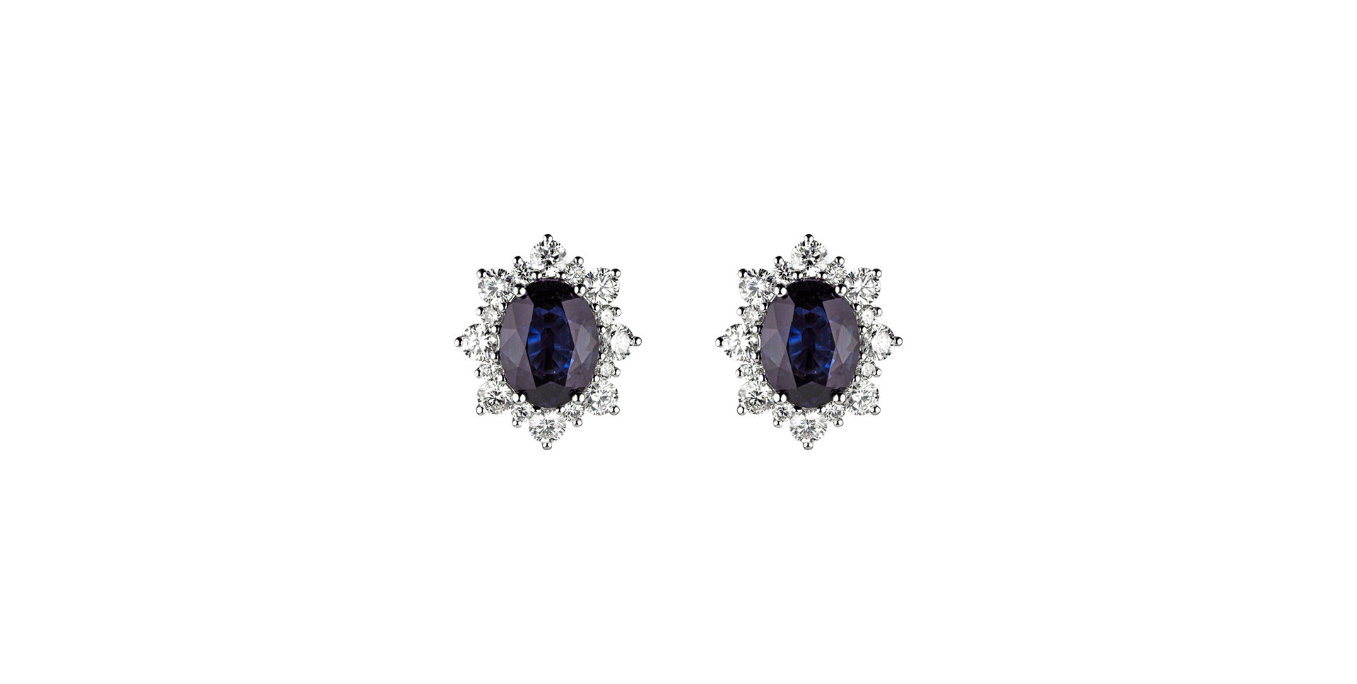 Diamond earrings with Sapphire Princess